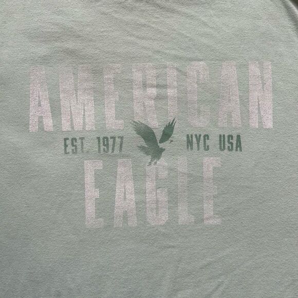 American Eagle Outfitters Soft Green T-Shirt Size Medium in GUC - Picture 3 of 5